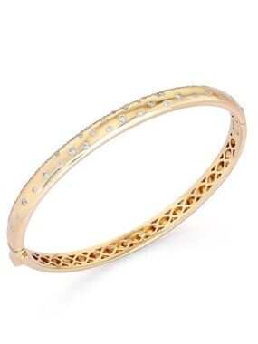 Whispering Stars 14K (or 18k upon request) Yellow Gold Lattice Diamond Bracelet